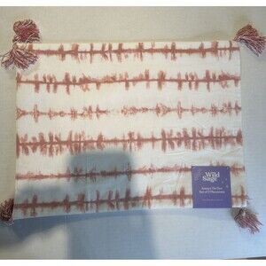 Wild Sage Amaya Tie Dye Placemats. Set Of 2. 14in x 19in. Pink/white Tie-dye